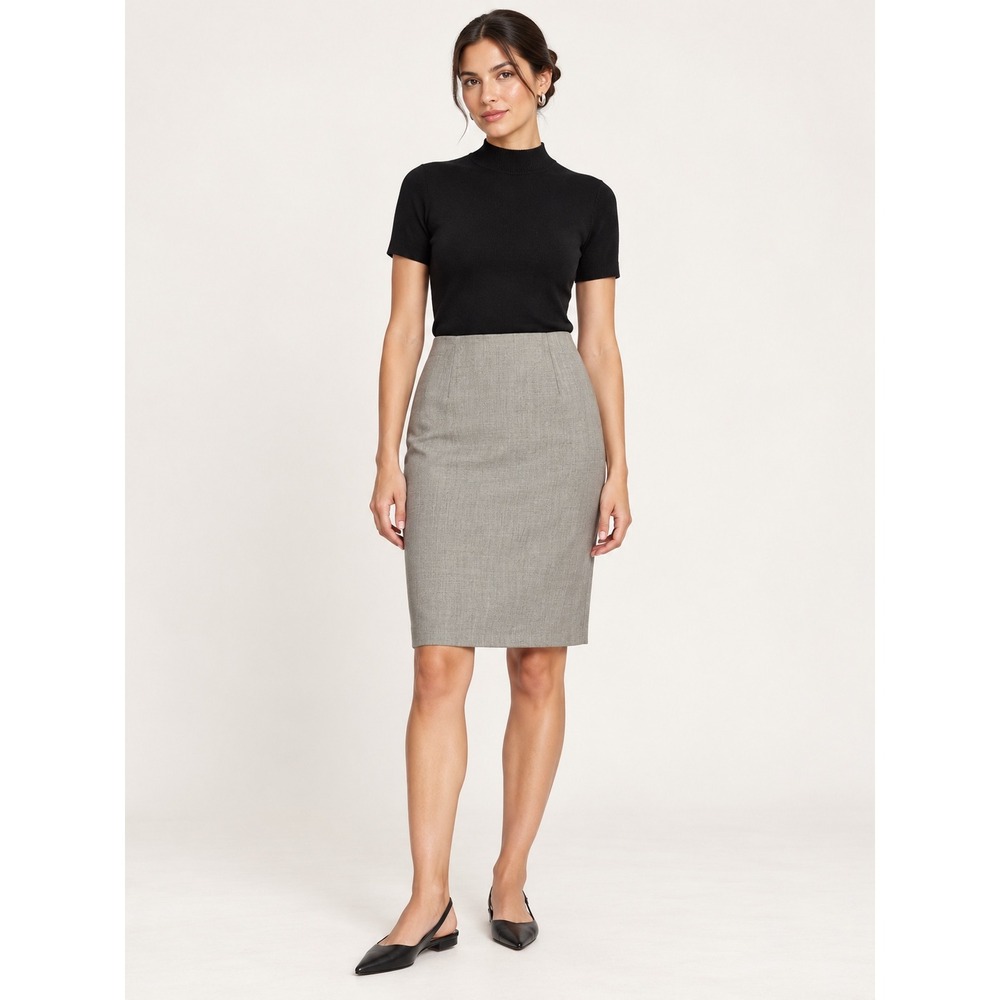 Banana Republic Womens Pencil Skirt Size 10 Grey Wool Blend Office Professional